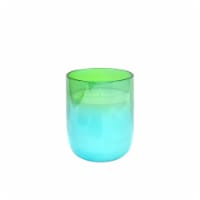 HD 6oz Iridescent Short Cylinder Glass Candle Green Perspective: Main
