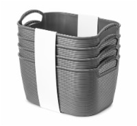 Everyday Living Small Ribbed Bins - Gray Perspective: Main