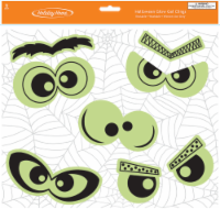 Holiday Home® Googly Eye Glow Halloween Window Gel Clings Perspective: Main
