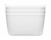 Everyday Living Ribbed Medium Bins - White Perspective: Main