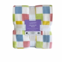 Holiday Home® Easter Microplush Throw - Checker Multi Perspective: Main