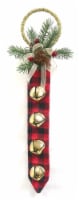 Holiday Home 15" Gold Jingle Bell Door Hanger Christmas Decoration Perspective: Main