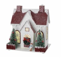 Holiday Home Paper House & Snowman Christmas Décor Perspective: Main