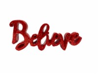 Holiday Home Christmas Believe Sign Tabletop Decor - Red Perspective: Main