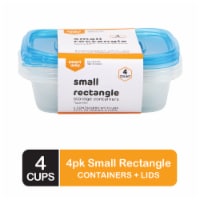 Smart Way™ BPA-Free Plastic Small Rectangle Food Storage Containers - 4 pack