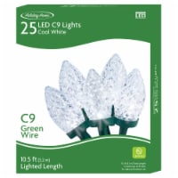 Holiday Home 25 ct Green Wire LED Christmas Lights - Cool White Perspective: Main