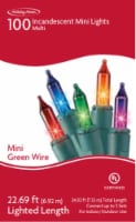 Holiday Home 100 ct Multi Color Mini Green Wire Lights Christmas Décor