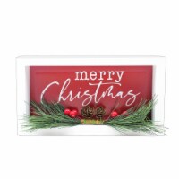 Holiday Home Merry Christmas Sign Enamel Red Holiday Décor