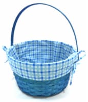 HH 10in Lined Bamboo Basket - Blue Perspective: Main