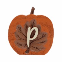 Holiday Home Monogram P Standing Pumpkin Thanksgiving Fall Décor Perspective: Main