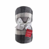 Holiday Home® Hawethorne Plaid Rolled Christmas Throw Blanket -  Black