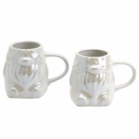 Holiday Home Two-Piece White Iridescent Gnome Mug Set Perspective: Main