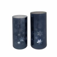 Holiday Home Christmas LED Glass Candle Holder Holiday Decor - Blue Perspective: Main