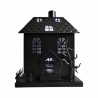 Holiday Home 8" One Chimney Metal LED Haunted House Halloween Decor Perspective: Main