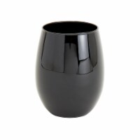 Holiday Home Shiny Black Stemless Halloween Wine Glass Perspective: Main