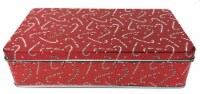Holiday Home Christmas Rectangle Cookie Tin - Candy Canes