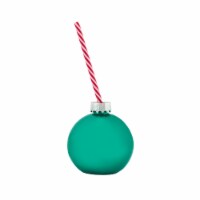 Holiday Home Christmas Figural Ornament Sipper Drinking Glass - Green