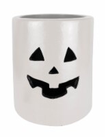 Holiday Home White Wide Pumpkin Cylinder Halloween Décor