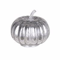 Holiday Home 6" Silver LED Mercury Glass Pumpkin Fall Décor Perspective: Main