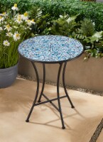HD Designs Outdoors Teal Burst Tile Bistro Table