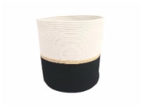 HD Designs Polyester Rope Basket - White Black & Gold Perspective: Main