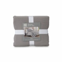 HD Designs® 3 Piece Crinkle Duvet Set - Grey Perspective: Main