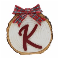 Holiday Home 4.3in Tree Stump Monogram K Christmas Holiday Décor Perspective: Main