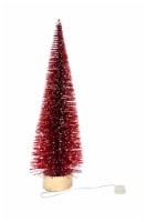 Holiday Home Bottle Brush Christmas Tree with Light Christmas Décor - Red