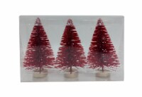 Holiday Home 4" Bottle Brush Christmas Trees - Red