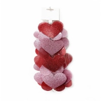 Holiday Home 8 Foot Red & Pink Glitter Heart Chain Perspective: Main