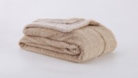 HD Design Ribbed Faux Fur Throw - Tan