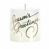 Holiday Home Christmas Small Pillar Candle Season's Greetings Perspective: Main