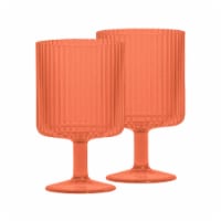 HD Designs Outdoors Poly Pro Ribbed Wine Goblet - Papaya Orange Perspective: Main