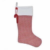 Holiday Home Stripe Knit Stocking Christmas Decoration - Red