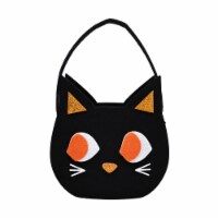 Holiday Home Black Cat Felt Treat Halloween Bucket