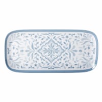 Tabletops Unlimited Dash of That® Rectangular Melamine Platter - Blue Decal Perspective: Main