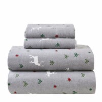 HD Cozy Soft Cotton Flannel Sheet Set Twin - 3 pack Winter Deer Perspective: Main