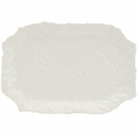 Holiday Home Oval Floral Sculpture Serving Platter Perspective: Main