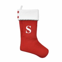 Holiday Home Knit Monogram S Christmas Stocking Holiday Decoration - Red Perspective: Main