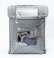 HD Designs® 3 Piece Waffle Comforter Set - Gray Perspective: Main
