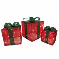 Holiday Home LED Christmas Gift Boxes Holiday Décor - Red - Set of 3 Perspective: Main