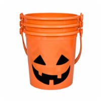Holiday Home Orange Jack O Lantern Mini Halloween Treat Buckets - Set of 3