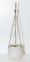 Global Outdoors Ceramic Hanging Basket Planter - White Perspective: Main