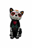 Holiday Home Day of the Dead Cat Figurine - Dia de los Muertos Perspective: Main