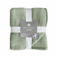 HD Chenille Sherpa Blanket King - Green Perspective: Main