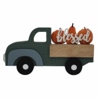 Holiday Home® 9" Green Truck with Blessed Pumpkins Thanksgiving Fall Décor Perspective: Main