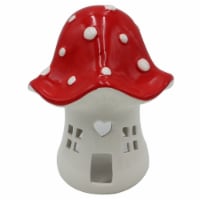 Holiday Home Ceramic Mushroom House - Red/White Perspective: Main