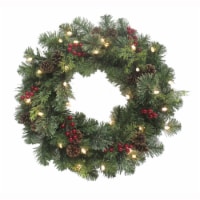 Holiday Home 24" LED Pine Classic Wreath Christmas Décor Perspective: Main