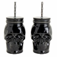 Holiday Home Black Opaque Spooky Skull Sipper - 2 pack