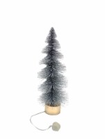 Holiday Home 13.2" Bottle Brush with Light - Silver